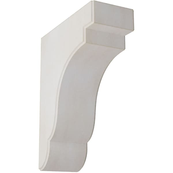 Ekena Millwork 3 1/2"W x 8 1/2"D x 11"H Bedford Wood Vintage Decor Bracket, Chalk Dust White BKTWD04X09X11BEWH - main